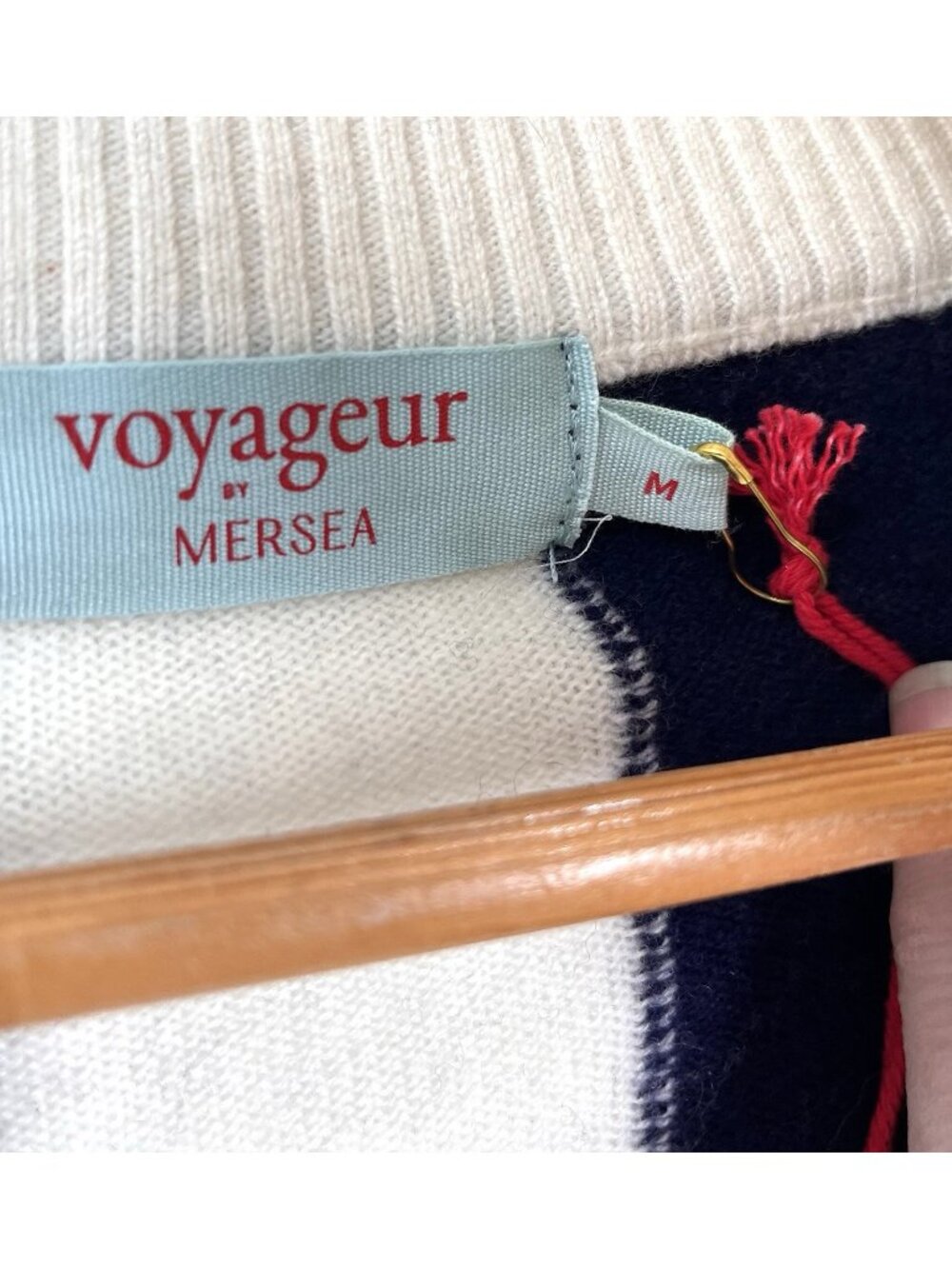 VOYAGEUR MERSEA Women's Navy Zermatt Zip Cashmere Blend Cardigan NWT Med - Picture 2 of 5